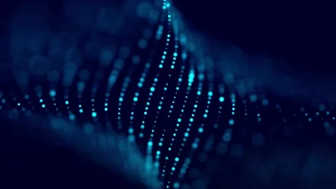 Digital background with movement of glowing particles. big data. Stock Footage 219317539