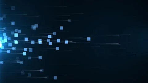 Digital background with particles and geometric shapes, data analysis technol Stock Footage 279182657