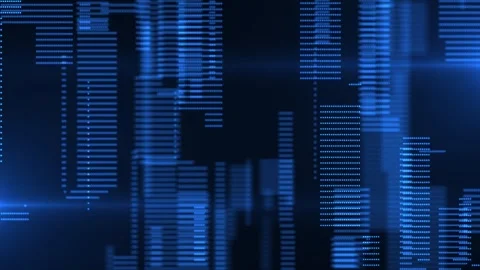 Digital background with particles and holograms, data analysis technologies Stock Footage 274718979