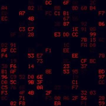 Digital background. Red sparse hexademical pairs background. Small sized se.. イラスト素材