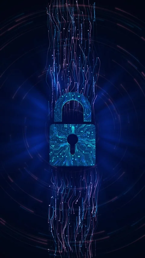 Digital background security systems data protection Cyber security protection of Stock Footage 306581614