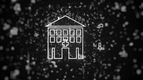 Digital background: Smart House on black background with automation control Stock Illustration