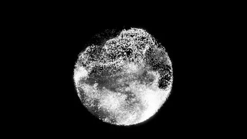 Digital background, sphere shaped glowing monochrome particles Stock Footage 295882953