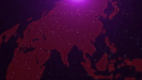 Digital background with a stylized map of the world in red colors Stock Footage 225653116