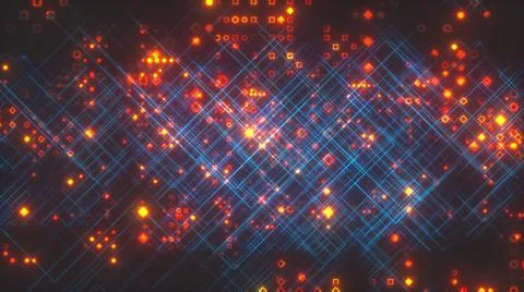 Digital background with thin diagonal lines forming a lattice and little Illustrazione stock