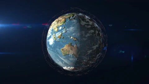 Digital background video of the global network. The net entangles the planet ear Stock Footage 154022036