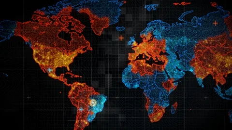 Digital Background World map hologram virus spread zoomout from Amarica Stock Footage 130099943