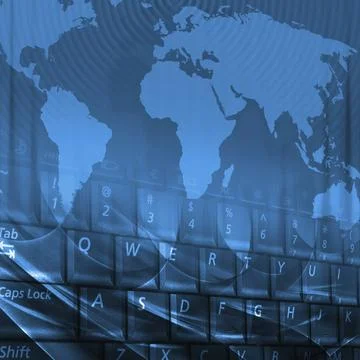 Digital background with a world map for your design Stock Illustration