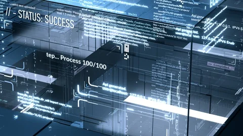 Digital background,Data code.Computer code 4k UHD Seamless loop Video stock 100147416