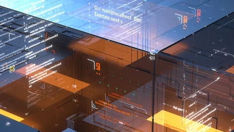 Digital background,Data code.Computer code 4k UHD Seamless loop Video stock 100147537