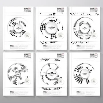 Digital backgrounds with circle halftone elements. Brochure, flyer or report for Stock Illustration