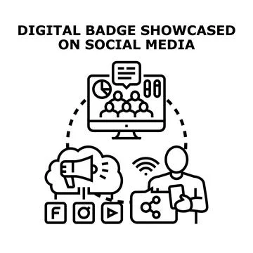 Digital badge showcasing online learning achievements and recognition Stock Illustration
