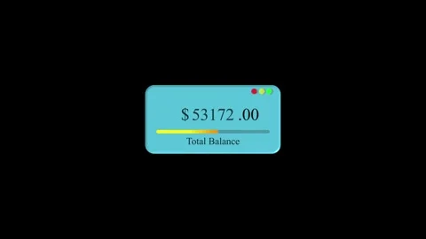 Digital balance indicator smoothly increases on black background displaying.. Stock Footage 339751584