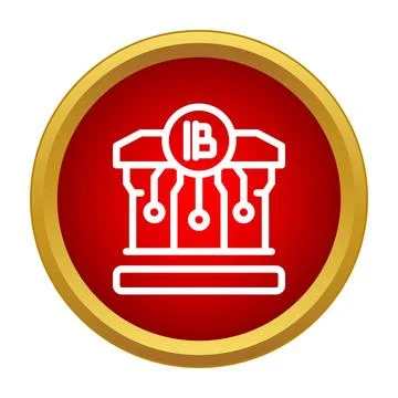 Digital bank network with cryptocurrency symbol icon Stock Illustration