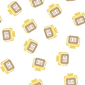 Digital bank safe vector seamless pattern Stock Illustration