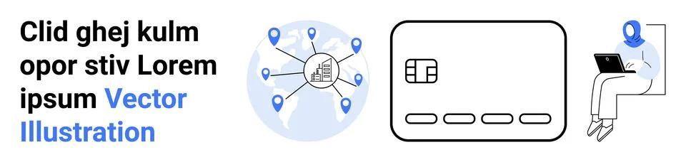 Digital Banking and Global Networking Concept with User Interface Analytics Stock Illustration