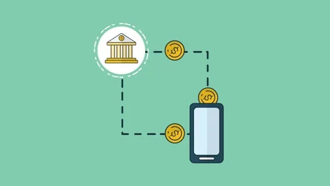 Digital banking application concept showing seamless money transfer between.. Stock Footage 339263807