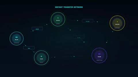 Digital Banking Application Showcasing an Instant Transfer Network and Comp.. 動画素材 347352766