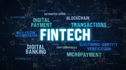 Digital banking fintech solutions concept payment Stock Footage 203896741