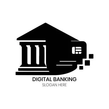 Digital Banking Logo Finance Solution Illustrazione stock