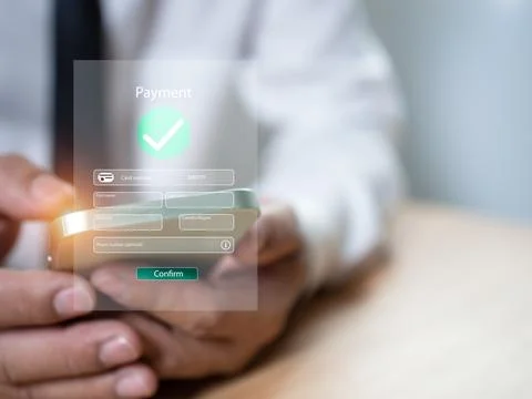 Digital banking network, internet payment, financial technology. Businessma.. Stock Photos