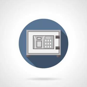 Digital banking safe flat color round vector icon Stock-Illustration