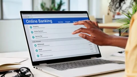 Digital Banking: Securely Managing Your Saving Stock Footage 313358374