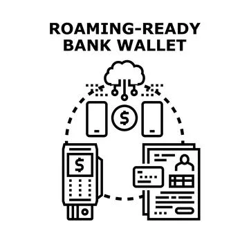 Digital banking service connecting mobile payment globally Stock Illustration