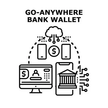 Digital banking wallet with secure cloud data access 스톡 일러스트