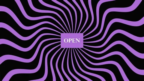 Digital banner animation OPEN text purple and black rotation offer sticker... 動画素材 330408761