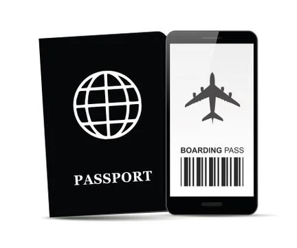 Digital baording pass passport document Stock Illustration