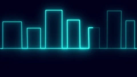 Digital bar chart displays real time corporate analytics data. Interactive .. Stock Footage 338240311