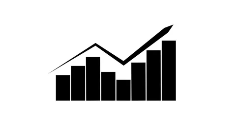 Digital bar chart displays upward moving investment capital wealth. Modern .. Stock Footage 338240264