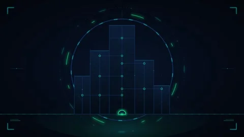 Digital bar chart hud interface: financial growth and data analytics motion Stock-Footage 344852211