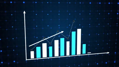 Digital bar chart with line growing business concept. Stock Footage 240092955