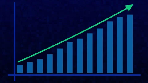 Digital Bar Graph and Line for Business Growth Video Animated Background Stock Footage 339754251