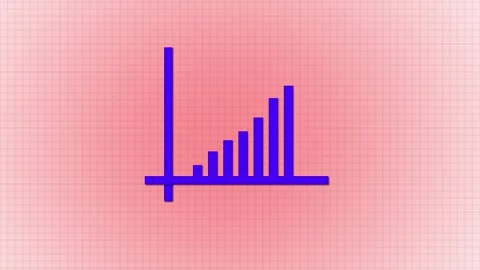 Digital bar graph animated on a colorful background. Depicting data analysi.. Stock Footage 260161448