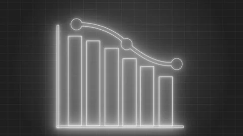 Digital Bar Graph Animation with Neon Glow Representing Business Data, Neon.. Stock Footage 318106759