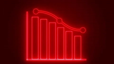 Digital Bar Graph Animation with Neon Glow Representing Business Data, Neon.. Stock Footage 318106782