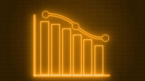 Digital Bar Graph Animation with Neon Glow Representing Business Data, Neon.. Stock Footage 318106837