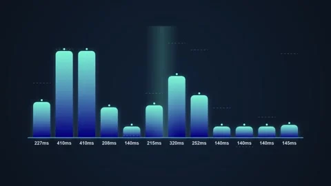 Digital Bar Graph Data Analysis Tech Blue Gradient Background Motion Graphics Stock Footage 347560214