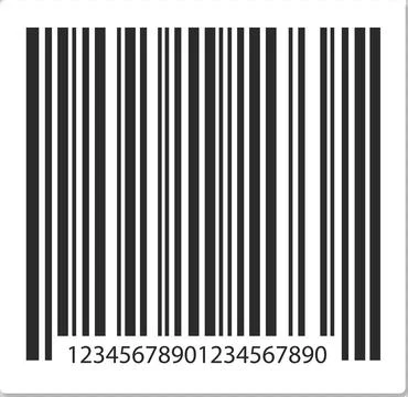 A digital barcode with alternating black and white lines and a set of numbe.. Stock Illustration
