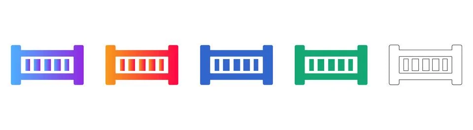 Digital Barcode Reader Interface Icons Stock Illustration