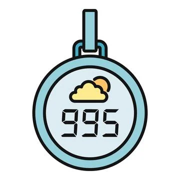 Digital barometer displaying weather forecast and atmospheric pressure Stock Illustration