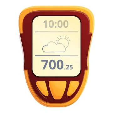 Digital barometer icon, cartoon style Stock Illustration