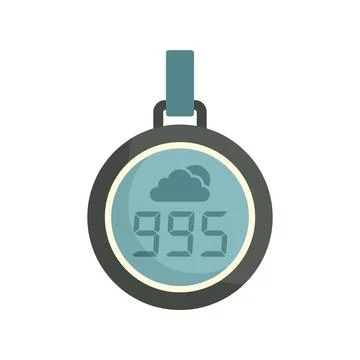 Digital barometer icon flat isolated vector Stock Illustration