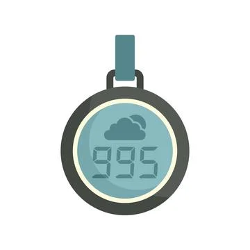 Digital barometer icon flat isolated Stock Illustration