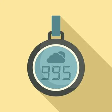 Digital barometer icon, flat style Stock Illustration