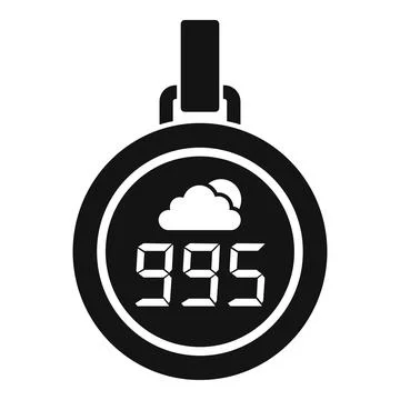 Digital barometer icon, simple style Stock Illustration