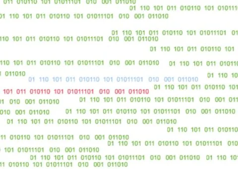 Digital base 2 number on white background 스톡 일러스트